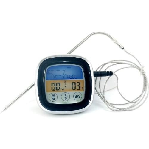 Hot Sale Digital Food Thermometer Electronic Cooking Meat Temperature Meter Alarm Timer Kitchen BBQ Hygrometer