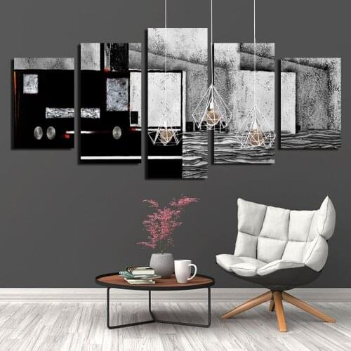 Nordic Style Geometric Black And White Poster Frameless Style Print High-definition Picture Waterproof Ink Canvas Painting Decor