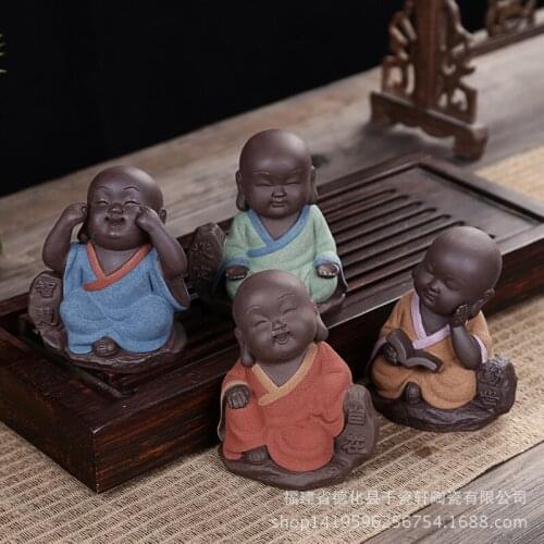 Ceramic tea pet monk Buddha furnishing articles package mail Manual play tea tea accessories whole sale dropship