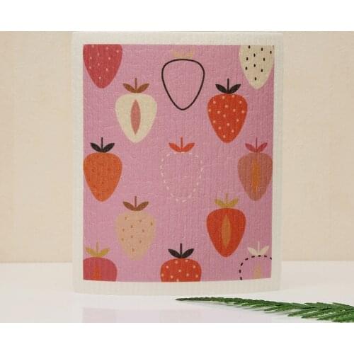 Creative Fruit Print Kitchen Quick-Dry Cleaning Rag Dish Cloth Wiping Napkin Absorbing Cloth Sustainable eco friendly products