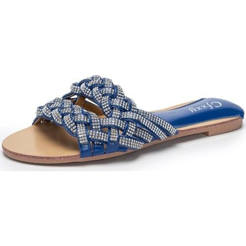 Summer woven womens slippers outdoor womens walking shoes breathable flat womens sandals 37-42 women shoes chaussure femme