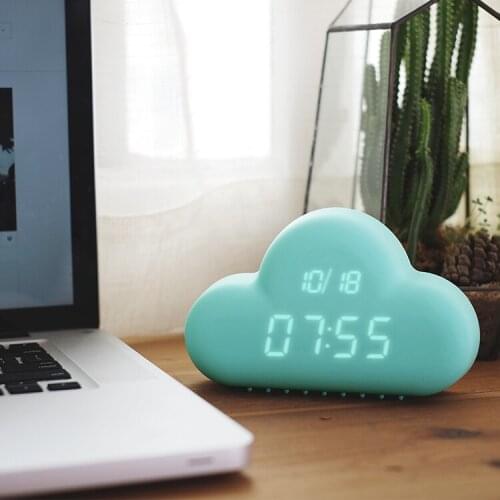 Best Selling Genuine Strange Grind Arenaceous Clouds Alarm Clock LED Voice Control Digital Desktop Clock Smart Home Reloj Mesa
