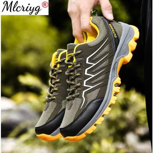 New Mens Summer Mesh Breathable Thick Soles Twist Mens Boots Outdoor Male Hiking Boots Men Work Shoes Size 39-44 Casual Shoes