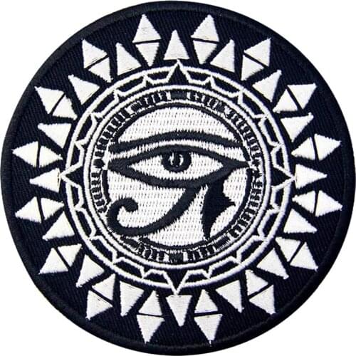 Horus and Sun Eye Patch Embroidery Custom Biker Cool Morale Badge for Motorcycle Jacket Demin Jeans Backpack Free Shipping