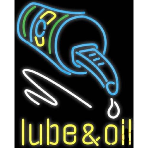 Neon Sign Lube and Oil Glass Tube vintage neon sign enseigne lumineuse Cubs Neon Sign Windows Garage Wall Sign Tube Neon Shop