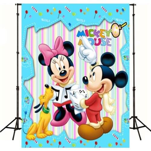 Customize Cartoon Dog Mouse Photography Background Backdrop Kids Birthday Party Decoration Theatre Tapestry Photo Studio