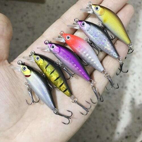 6Pcs/lot Sinking Minnow Fishing Lures Wobblers 5.5cm 4.5g Mini Artificial Plastic Bait Bass Crankbaits Carp Pike Fishing Tackle