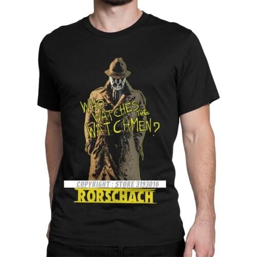 Rorschach Watchmen T-Shirt Men Smiley Dr Manhattan Novel Alan Moore Emo Nihilist Heroes Mens Tee Shirt Camisas T Shirt
