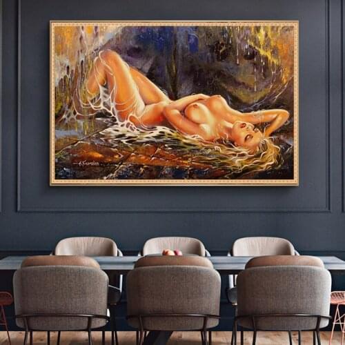 Modern Abstract Nude Women Oil Painting Figure Posters and Prints Wall Art Sexy Body Canvas Painting Pictures for Living Room