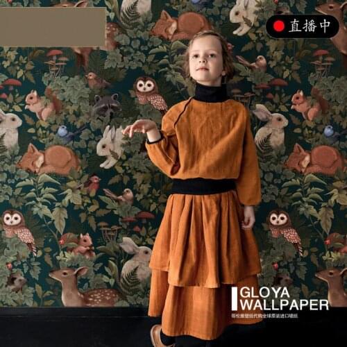 Medieval tropical rainforest plant mural childrens room toy room animal jungle background wall restaurant living room wallpaper