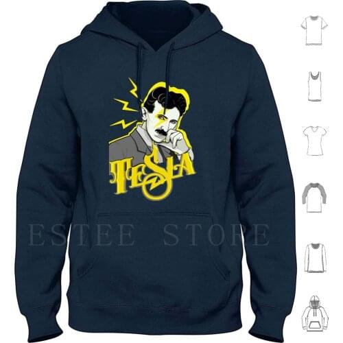 Tesla Hoodies Nikola Tesla Teslsa Serbian Genius Scientist Futurist Physics Inventor Pop Art Nagel Lighting