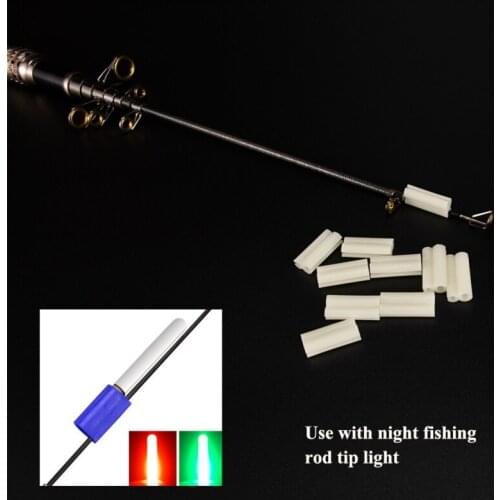 10pc/set Luminous Fishing Rod Tip Light Holder Fishing Rod Feeder Clip Fluorescent Light Sticks Night Float Holder Tackle