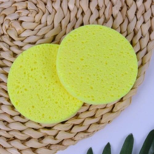 5pcs 7cm Round Facial Cleaning Sponge Face Makeup Remover Wash Tools Natural Wood Pulp Sponge Cellulose Compress Cosmetic Puff