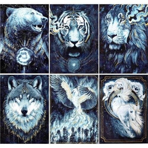 QIZITENG Diy 5D Diamond Painting Animal Diamond Embroidery Full Square/Round Rhinestone Home Living Room Decoration 2021 New