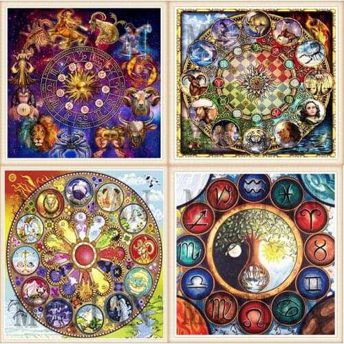Full Square/Round Drill art 5D DIY Diamond Painting"12 zodiacal constellations Mandala" Embroidery Rhinestones home decor gift