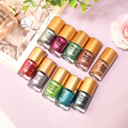 BEAUTYBIGBANG 9ml Mirror Effect Nail Stamping Art Polish Metallic Lacquer Gorgeous Metal Nail Varnishes Nailpolish
