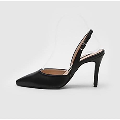 2021 new French hollow single shoes pointed thick heel Baotou spring and summer sandals womens style high heels