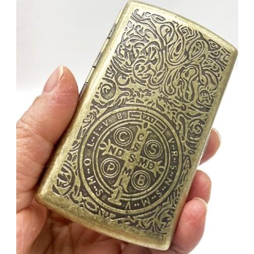 Constantine Style Cigar Case Vintage Metal Cigarette Box Holder 12 Pcs Mens Retro Cigarette Case Smoking Accessories Gifts