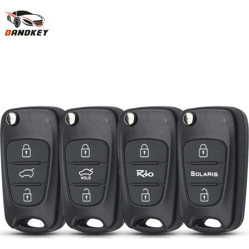 DANDKEY Uncut Blade 3 Buttons Flip Remote Key Shell For HYUNDAI I30 IX35 For Kia K2 K5 Car Keys Blank Case Cover