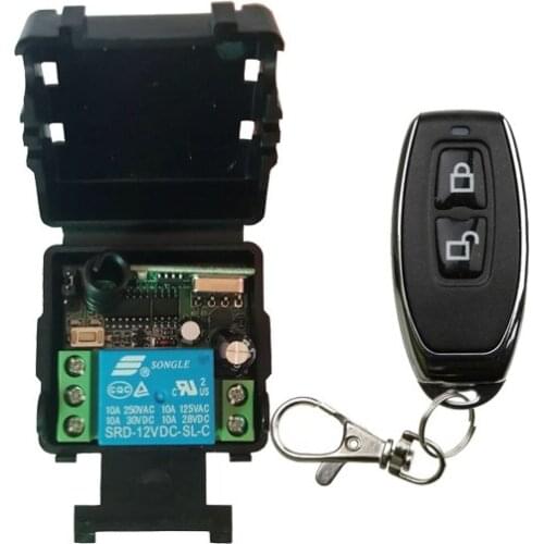 DC12V 24V 1CH RF Wireless Remote Control Switch System Receiver + metal Remote Garage Doors /window /lamp/ shutters