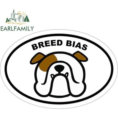 EARLFAMILY 13cm x 8.8cm Breed Bias Dog Car Vinyl Oval Car Sticker Window Bumper Decal Waterproof Car Accessories