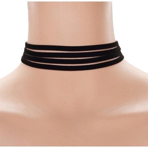 European and American necklace, fashion Multilayer Choker, Velvet Solid Color Choker multilayered chain, collarbone chain