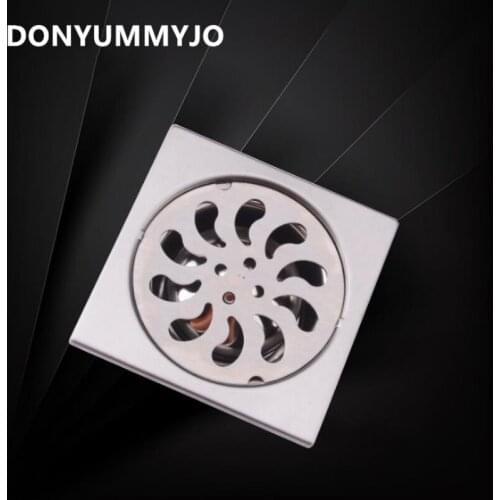 Hot Sell 1pc Deodorant Floor Drain Bathroom Toilet Floor Drain Embedded Square Stainless Steel Floor Drain 10cm*10cm