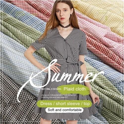 Plaid Cotton Fabric Grid Clothing Brocade Fabric Skirt Dress Clothes Diy Quilting Sewing Handmade Textile Decoration Material