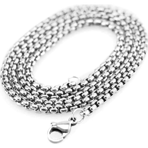 Square Rolo chain necklace 3/4/5mm width box chains popular Diy jewelry necklace Stainless steel high quality 10pcs