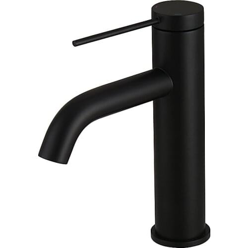 Matt Black & Chrome Brass Bathroom Basin Faucet Deck Mounted Single Handle Cold And Hot Water Mixer taps