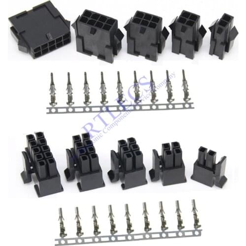 Micro-Fit 3.0 MM Receptacle Housing + Plug Shell Panel Mount Ear + Male Female Crimp Terminal Dual Row Circuits
