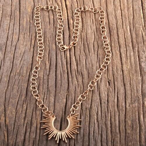 MD Fashion Bohemian Jewelry Accessory Links Metal Pendant Boho Necklace Gift