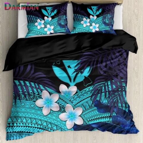 DARMIAN Hawaiian Style Tribal Flower Print Pillowcase & Duvet Cover Sets Bedclothes 3pcs/Set Comforter Cover Household Textiles