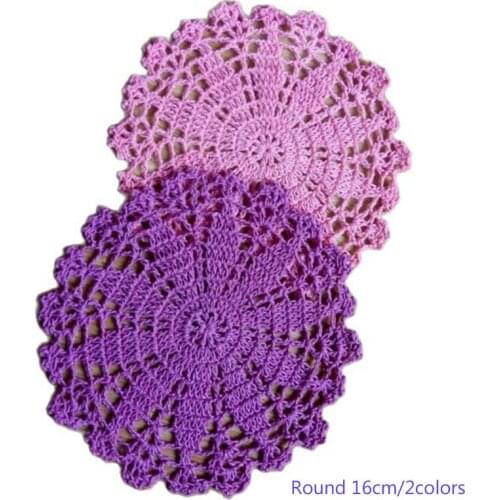 New lace cotton table place mat cloth crochet placemat tea coffee round pad dish dining coaster cup mug Christmas doily kitchen