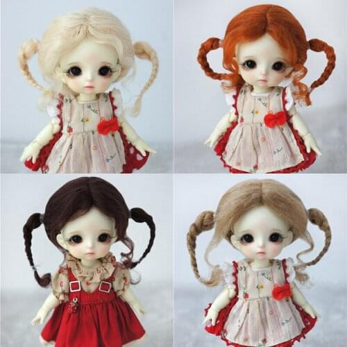 New Mohair hair wigs for 1/8 BJD/SD doll wigs doll accessories soft hair wigs Double ponytail fashion ob11 bjd wig