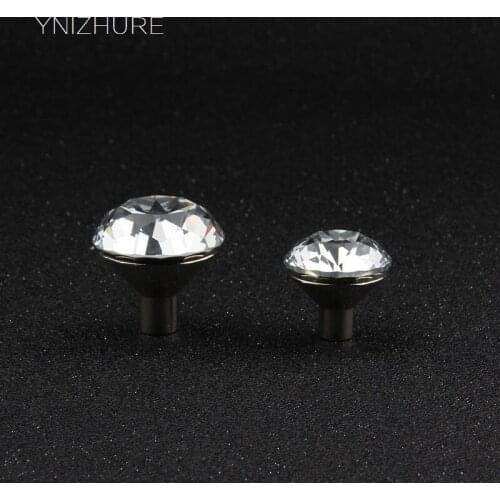 New High Quality 10Pcs 25/30mm K9 Crystal Glass Door Handles Drawer Knob Kitchen Cabinet Furniture Wardrobe Hardware YZ-1017