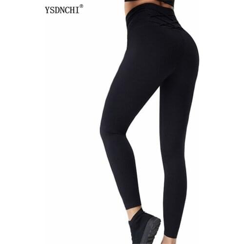 YSDNCHI Solid High Waist Full Length Workout Leggings for Fittness 2021 Seamless Leggins Yuga Pants Sports Clothing Drop Ship