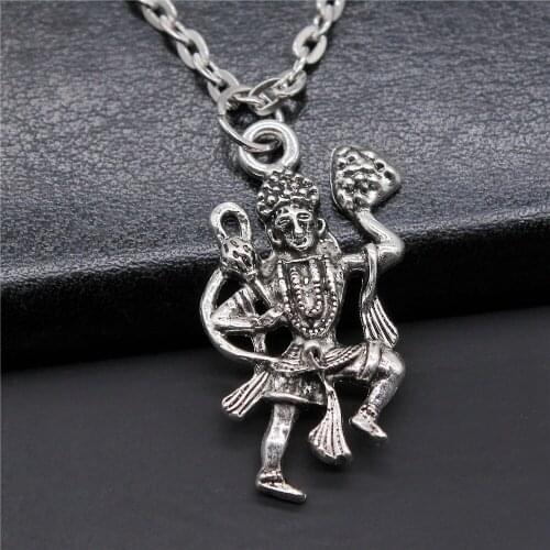 Fashion Antique Silver Color 16x32mm Indian Goddess Charms Pendant Necklace For Women Lady Girl Jewelry Gift