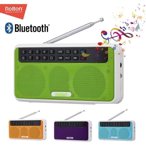 Rolton E500 6W Portable Digital FM Radio Wireless Bluetooth Speaker AM Receiver Recording HiFi Stereo TF USB Music Player for PC