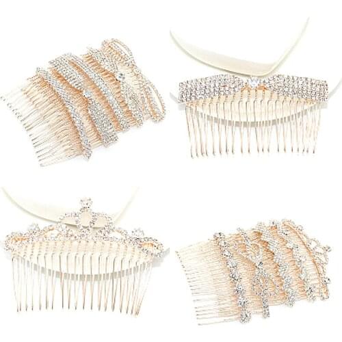 1piece Sell Hair Jewelry Rhinestone Flower An Crown Bow Hair Comb Girls Crystal Hair Ornaments Jewelry Wedding Hair Accessories