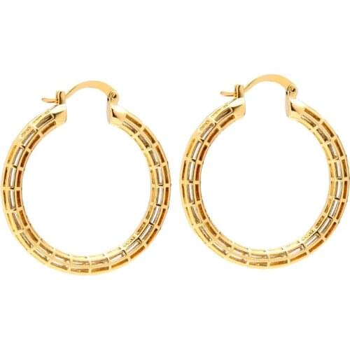 VAROLE Geometric Hoop Earrings For Women Gold Color Hollow Out Large Circle Hoops Earings Fashion Jewelry