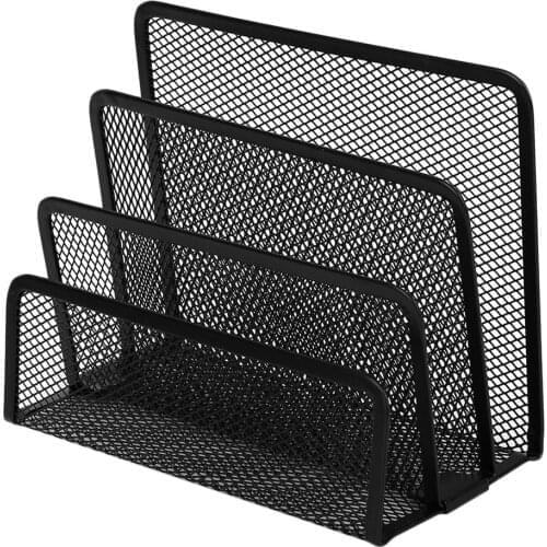 Super Deal Practical Mesh Metal Letter Sorter Mail Document File Tray Desk Office File Organizer Storage Holder Black