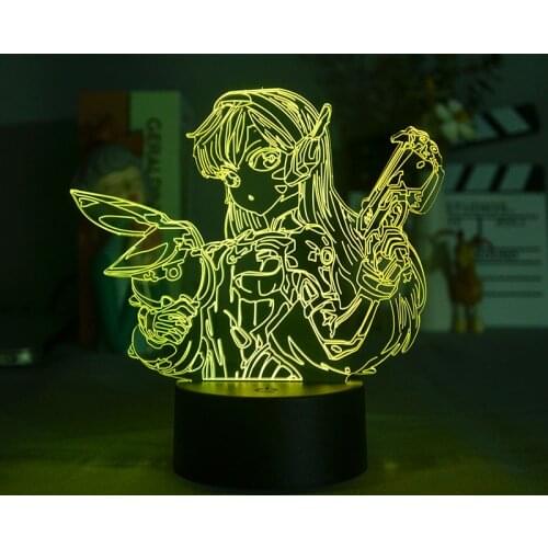 Bluetooth 3D Night Light Plug In LED The Game Overwatch Nightlight DVA Bedside Desk Lamp Decor Holiday Birthday Gift Desk Decor