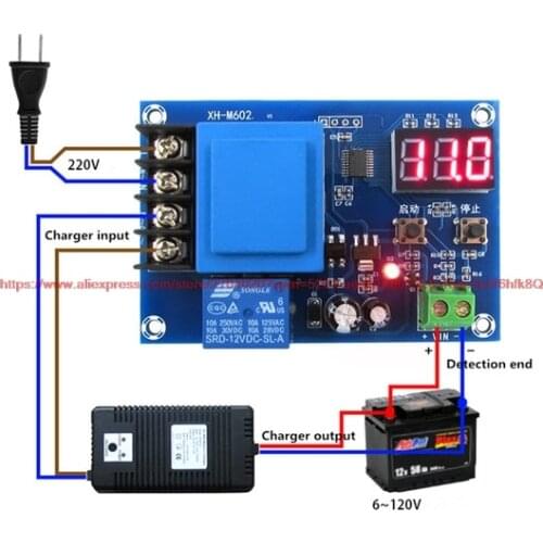 NEW XH-M602 digital control battery lithium battery charging control module Battery charge control switch Protection board