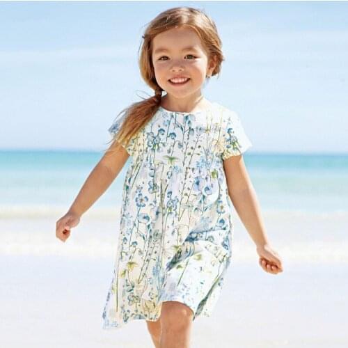2 3 4 5 6 7 Years Toddler Girls Dress Fashion Printing Short Sleeves Dresses for Girls Kids Clothing 2020 Summer Princess Dress