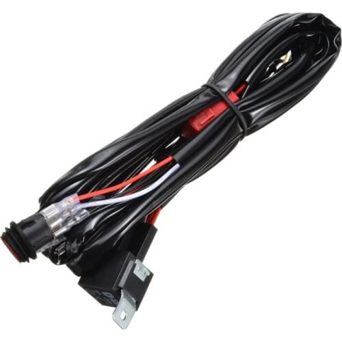 1set LED Light Bar Wiring Harness DC 12V 40A 200W Relay Fuse ON-OFF-Strobe Remote Control Waterproof Switch Red 2 Lead Parts