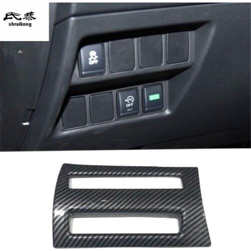 1PC ABS Carbon Fiber Grain Headlight Adjustment Switch Decoration Cover For 2021 Nissan X-Trail Car Accessories