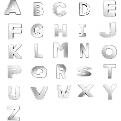 10 pcs Assorted Mesinya Silver Plain Initials Alphabet Letters From A to T Custom Floating Charms for Personal Glass Locket