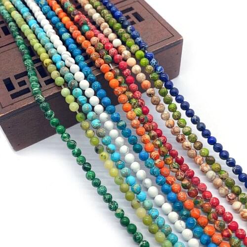 100pcs Natural Emperor Stone Beads Round Beads for Jewelry Makingcharm Bracelet DIY Necklace for Woman Earring Accessories 4mm