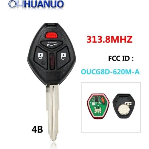 3+1 Button New Smart Remote Key 4 Button for Mitsubishi Eclipse Galant 2006-2007 313.8 MHz fccid: oucg8d-620m-a